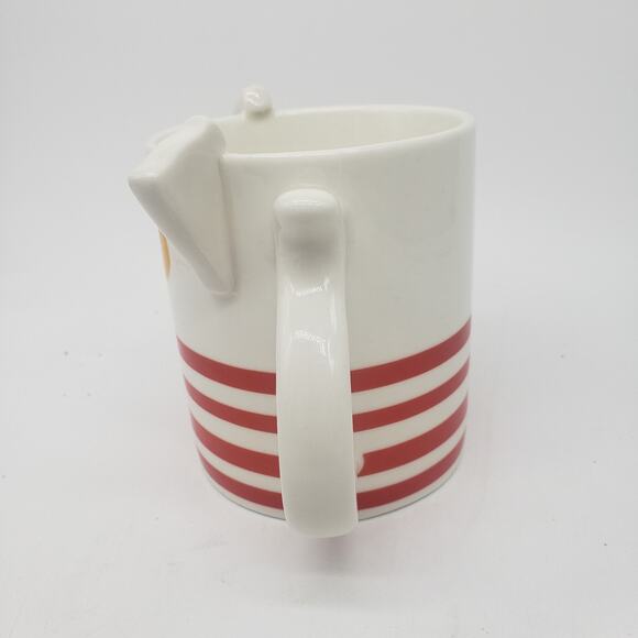 Parker Lane Figural Red Stripe Dog Coffee Cup Mug w/ Ears & Tail ~ 16 Oz ~ NEW - Picture 3 of 7